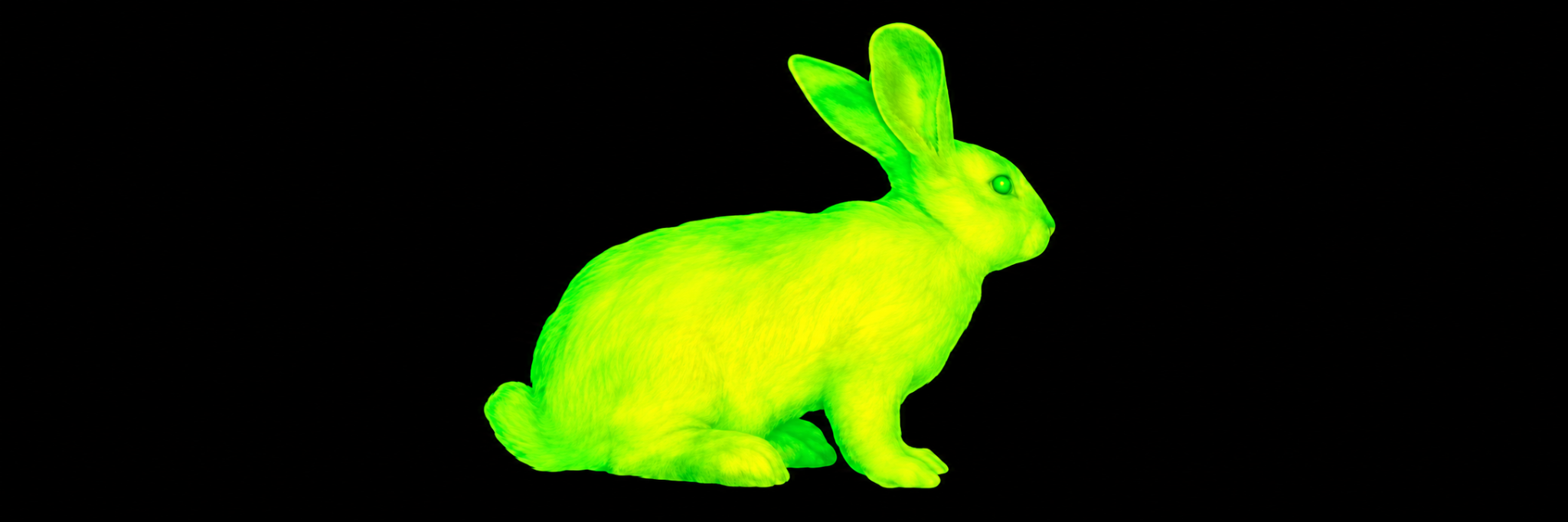 Radioactive Rabbit banner on a black field
