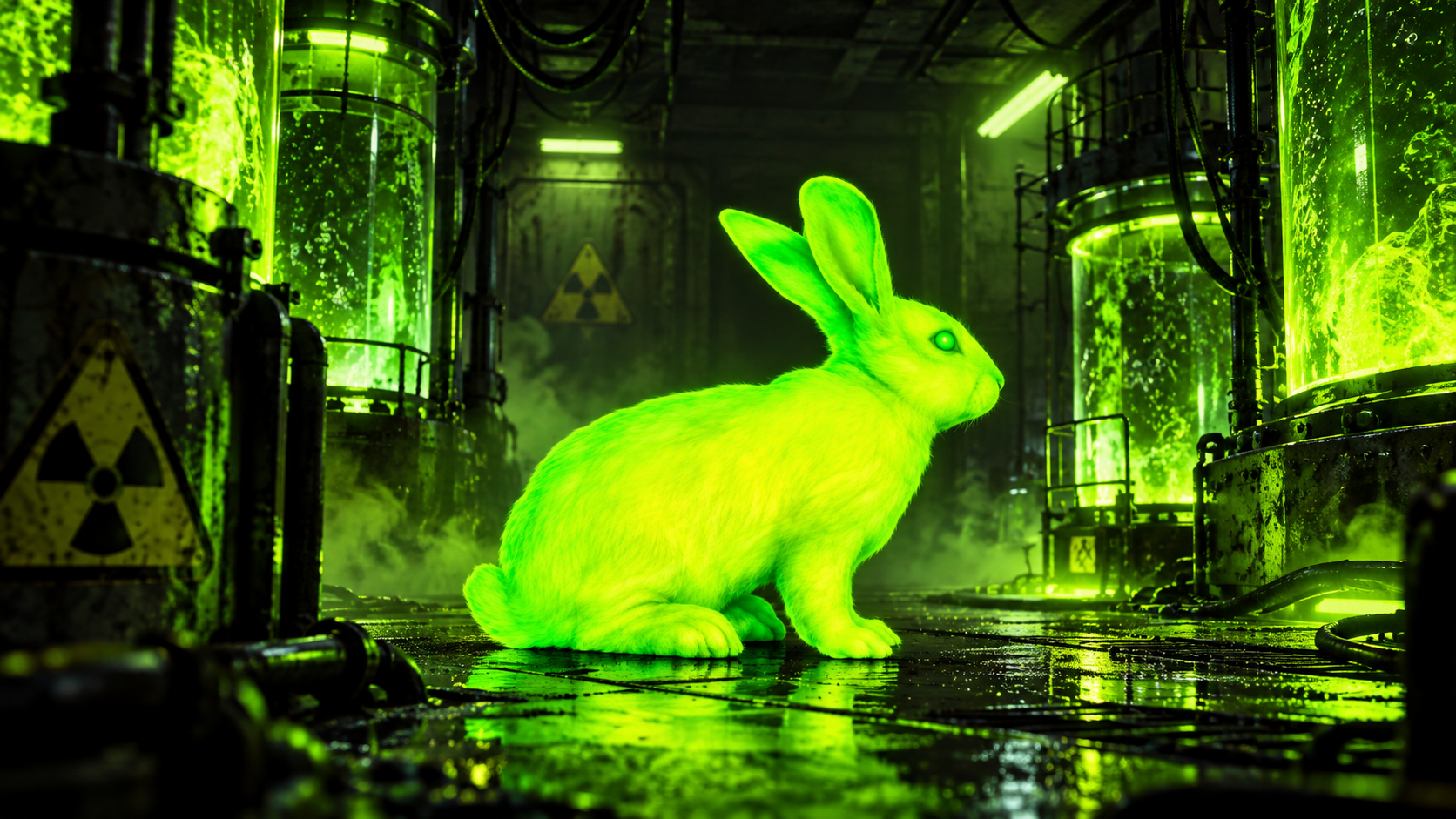 Radioactive Rabbit in an abandoned laboratory